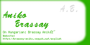 aniko brassay business card